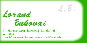 lorand bukovai business card